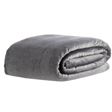 Imagem de Cobertor Aveludado Macio e Quentinho com Toque de Seda 100% Poliéster 300g/m² Tamanhos Casal Queen e King (Cinza, Queen)