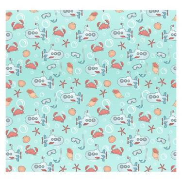Imagem de Papel de Parede Adesivo Infantil Fundo do Mar Quarto Menino Menina - 7