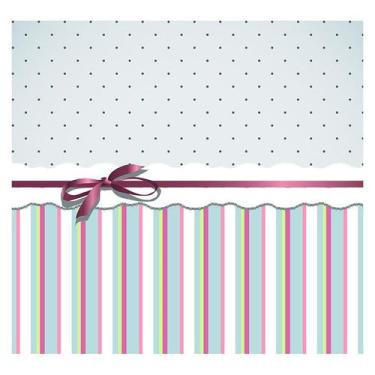 Imagem de Papel de Parede Adesivo Infantil Listras Laço Quarto Menina - 778pcp -