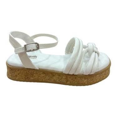 Imagem de Sandália Infantil Feminina Alana Cortiça Branca Pampili (Branca, BR, Criança de 4 a 8 anos, Numérico, P, 30)