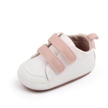 Imagem de LONSOEN Mocassins Prewalker para bebês meninas e meninos, 243 branco/rosa, 12-18 Months Toddler