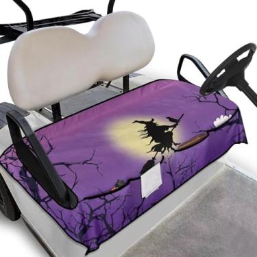 Imagem de Darisoco Capas de assento de toalha de carrinho de golfe de Halloween Capas de assento de carrinho de golfe Capas de carro de clube com 4 bolsos frontais, acessórios de carrinho de golfe para uso em
