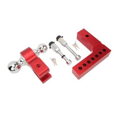 Imagem de Cryfokt Montagem Bola de Engate, Longa Durabilidade do Reboque Ajustável Kit de Hitch Resistente Aço Inoxidável para 2 Polegadas de Caminhão Pesado GTW Receptor de Gancho de Tração (Vermelho)