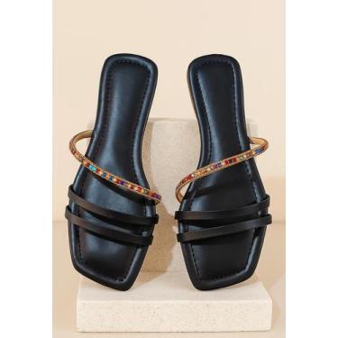 Imagem de Rasteirinha Feminina Calçado Verão chinelo - Deyma, Preto, 36