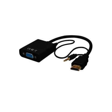 Imagem de Adaptador Conversor HDMI para VGA - HDMI Macho - VGA Fêmea - 1080p - Audio P2 - PlusCable