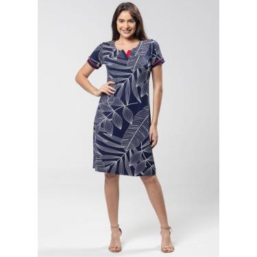 Imagem de Vestido Pau a Pique Estampado Azul Marinho
