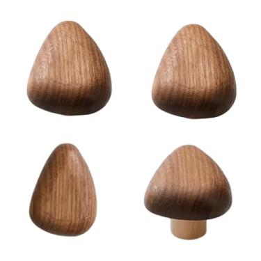 Imagem de Fxzqgnh 4x Ganchos de casaco de madeira para armários, puxadores de gavetas, cabides, decoração moderna para casa, puxadores de armário resistentes, ganchos, Triângulo
