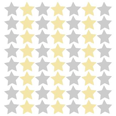 Imagem de Adesivo de Parede Estrelas Cinza e Amarelo 54un