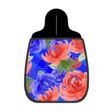 Imagem de Lixeira De Carro Organizador Lixinhocar Estampa Floral Abstrata Tons Rosa