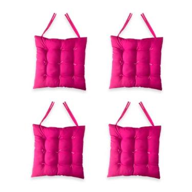 Imagem de 4 Assento Futon 40x40 Unidades Almofada Para Cadeira Banco Pallet(Pink)