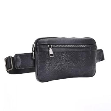 Imagem de Liz Soto Mia Pochete feminina – Bolsa transversal de couro vegano, bolsa de cintura conversível para viagens, Preto