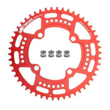 Imagem de FOMTOR Corrente 104 BCD 50T 7-12 Velocidades Compatível CNC 7075 Alumínio Estreito Dente Largo Rodada para MTB/Road Bike Ebike Roda Vermelha