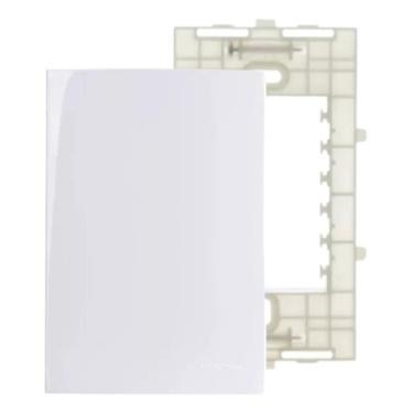 Imagem de Conj Placa 4x2 Cega Branco com Suporte Sleek - MARGIRIUS