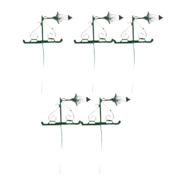 Imagem de JWQFBC Conjunto de 5 Luminárias de Parede em Miniatura Na Escala 1:87, Luminárias de Chão LED Realistas E, Ideais para Projetos de Bricolagem E de, Verde