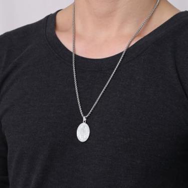 Imagem de Colares femininos de aço inoxidável com flor de rosa/martelo/cruz/São Jude Thaddeus/borboleta/colar com pingente celta masculino joia rigiosa, One Size, Aço inoxidável, Sem Pedra Preciosa