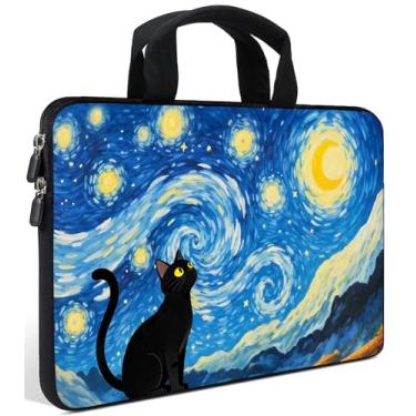 Imagem de Bolsa de transporte para laptop de 15 polegadas Chromebook capa para notebook, Ultrabook, capa de neoprene para homens e mulheres (RYD-15Cat 003)
