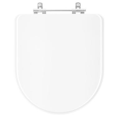 Imagem de Assento Sanitario Poliester Turquesa Branco para vaso Pettra 6lpf