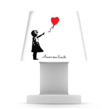 Imagem de Luminária Abajur de Mesa Pequena Sem Limite Bivolt – Luz Difusa com Capa Removível