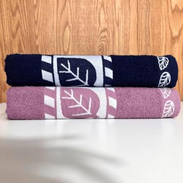 Imagem de Kit 2 Toalhas de Banho Grandes Felpudas 135x75cm 100% Algodão Puro Premium – Conforto e Maciez (AZUL E LILÁS)