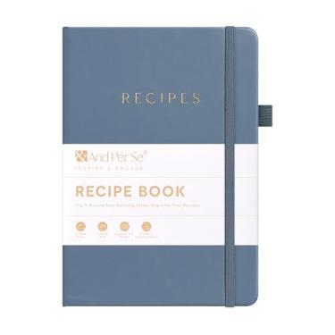 Imagem de &And Per Se Livro de receitas para escrever em suas próprias receitas, livro de receitas em branco com capa dura resistente à água, livro de receitas vazio para organizar suas receitas - 14 x 20 cm