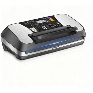 Imagem de Máquina seladora a vácuo compacta 75kPa para alimentos, máquina seladora a vácuo sous vide 6 em 1 com kits iniciantes, lâmina deslizante externa, temporizador de contagem regressiva digital, prata