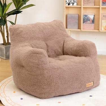 Imagem de Cvortll Puff Cadeira com enchimento, pufe com enchimento macio tufado, sofá fofo e preguiçoso, cadeiras confortáveis e aconchegantes com espuma de memória para dormitório, apartamento, sala de estar