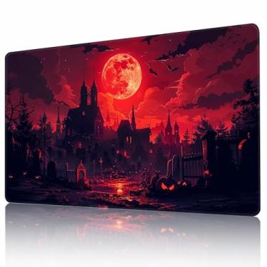 Imagem de MTG Playmat Non-Slip Rubber Backing Printing Commander Board Game Desk Mat Duel Mat TCG Playmat PTCG Playmat 24x14 inches and Free Storage Bags (Castle 2)