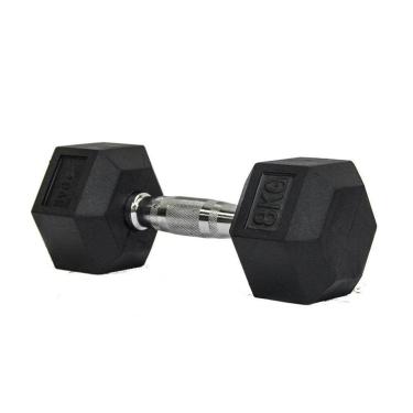 Imagem de Halter Dumbell Emborrachado Sextavado Cromado Rae - 8kg-Unissex