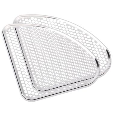 Imagem de [Atualizado] D500820 Capa de tomada perfurada para secadora Speed Queen/Amana/Kenmore, tampa de saída de duto de calor de aço inoxidável (pacote com 2)