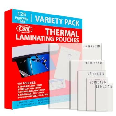 Imagem de Folhas de laminação térmica 3MIL (125 unidades) fotos, cartões, cartões de notas, crachá de identificação e tamanhos de cartões de visita, bolsas de laminação fáceis de apagar a seco, compatíveis com