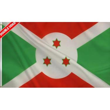 Imagem de HVATLTL Bandeira de barco Burundi de 3 camadas dupla face, 30 x 45 cm, nylon 220D resistente, cores vivas, bandeiras náuticas do Burundi com 2 ilhós de latão para barco, quadriciclo, caminhão