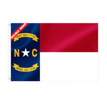 Imagem de Bandeira grande do estado da Carolina do Norte, 20 x 3 m, dupla face, cor vívida, resistente ao desbotamento, poliéster com ilhós de latão, presentes e decoração de quarto, interior e exterior