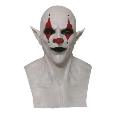 Imagem de Traje de cosplay de látex de látex de palhaço branco assustador da Mask Diablos