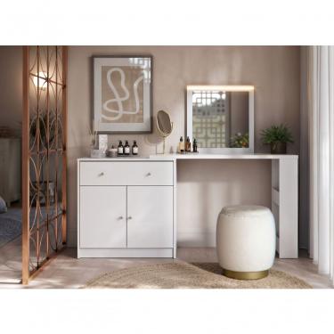 Imagem de Penteadeira Camarim Aura Studio Espelho E Led - Bebeshop Branco