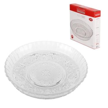 Imagem de Prato Fundo Sobremesa Com Borda Para Bolo Pudim Vidro 19cm - Hauskraft