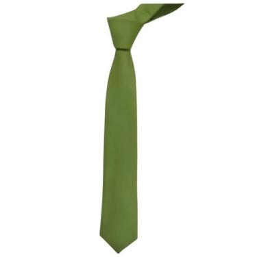 Imagem de Gravata Fosca Slim  Verde Oliva - R E R GRAVATAS