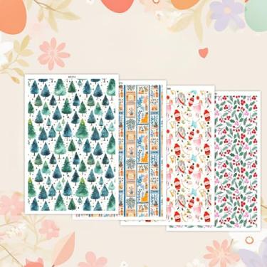 Imagem de Papel de transferência para argila de polímero, 4 peças, 4 peças, papel de transferência de argila de Natal para brincos de argila de polímero, joias de argila para pintura a óleo