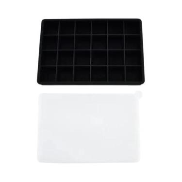 Imagem de Forma De Gelo De Silicone Com 24 Cavidades Grande Quadrada Não Tóxica 