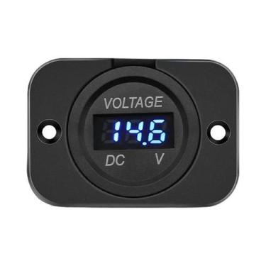 Imagem de Voltímetro Digital À Prova d'Água DC 12-24V Com Display LED Para Carro