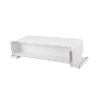 Imagem de MotiveTech Suporte para de computador com gaveta de armazenamento multifuncional, à prova de poeira, com luzes LED, prateleira de mesa e caixa de, 56 X 21.6 X 13.7 Cm