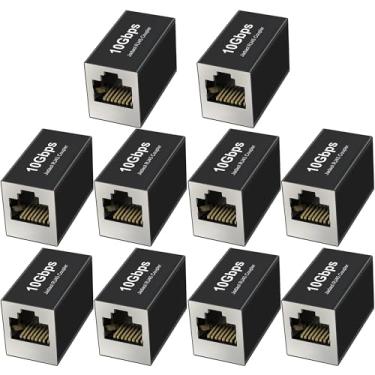 Imagem de Jadaol [1000 Mbps, alta velocidade] Acoplador RJ45, adaptador extensor Ethernet para Cat7/Cat6/Cat5e, conector LAN fêmea para fêmea para PC, roteador, modem, PS5, Xbox, extensão de rede, pacote com