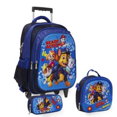 Imagem de Kit Mochila Infantil Patrulha Canina Menino Com Rodinhas - Toys 2U