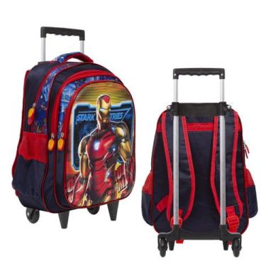 Imagem de Mochila Infantil Rodinha Herói Iron Man Passeio Creche Aula - TOYS 2U