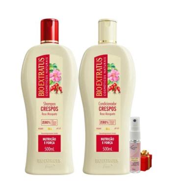Imagem de Kit Crespos 1 Shampoo 1 Condicionador 500ml Bio Extratus + Presente Lo