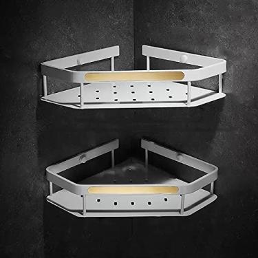 Imagem de Prateleiras de chuveiro de canto, organizador de chuveiro de banheiro, acessórios de chuveiro montados na parede, suporte de chuveiro