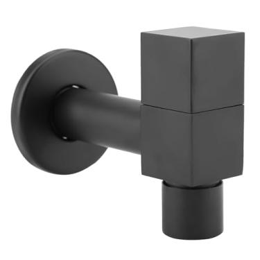 Imagem de Domary Torneira Quadrada de Latão Preto para Máquina de Lavar, Montagem na Parede, Torneira água Fria para Lavanderia (piscina com esfregão)