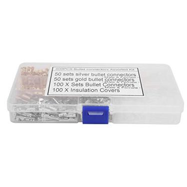 Imagem de Acouto Kit de Conector Elétrico para Carro 400 Peças-conectores Fêmeas Masculinos de 4,0 Mm Com Tampas de Isolamento, Ideal para Uso Automotivo e de Eletrodomésticos