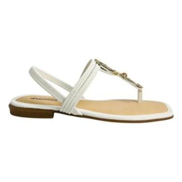 Imagem de Sandália Mississipi Rasteira com Enfeite Dourado Feminino-Feminino