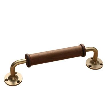 Imagem de Puxador de porta confortável em ouro rosa, 2 peças, puxador de madeira para portão de cerca, porta de celeiro, armário de porta deslizante, corrimão interno