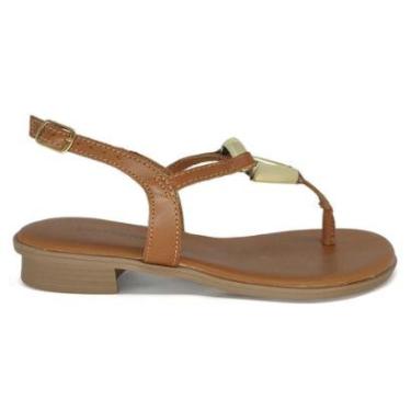 Imagem de Sandália Rasteira Bottero Couro Bico Redondo Verão 376403-Feminino